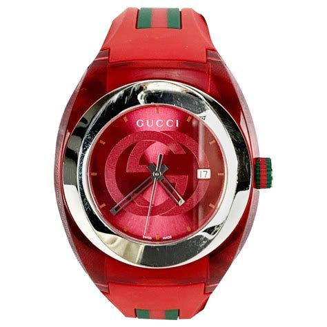 gucci sync red|Gucci sync rubber watch.